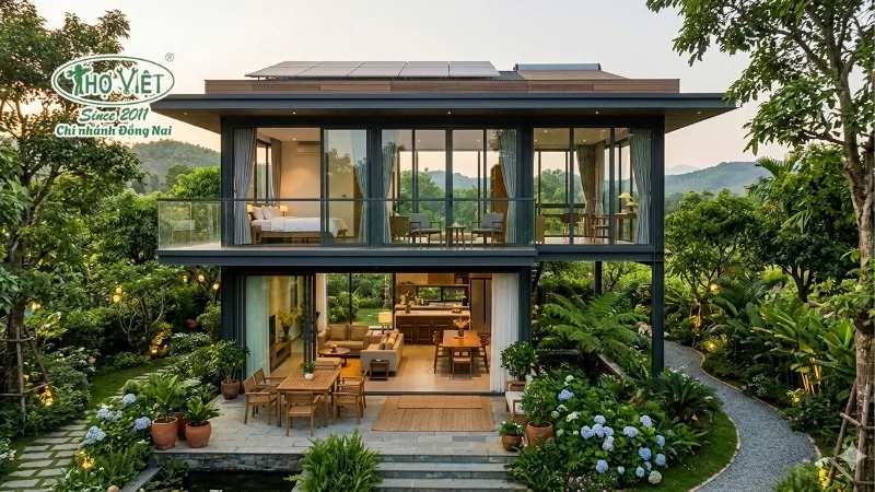 mẫu nhà kính 2 tầng đẹp độc đáo