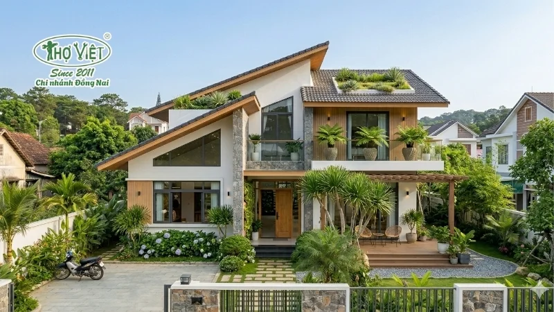 mẫu nhà mái lệch được ưa chuộng