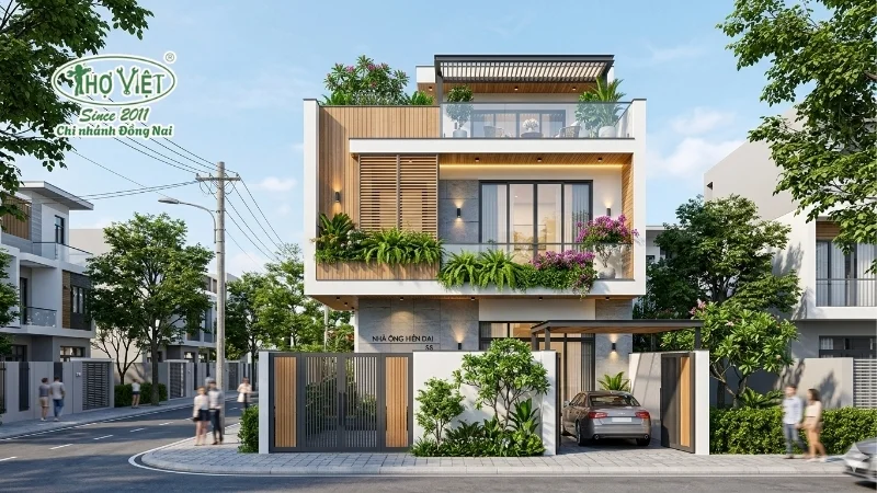 mẫu thiết kế nhà ống 2 tầng 5x20m