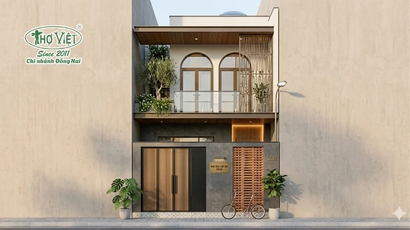 mẫu thiết kế nhà ống 2 tầng 5x20m