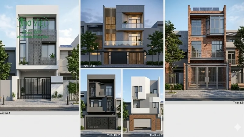 mẫu nhà ống 3 tầng mặt tiền 5m thịnh hành