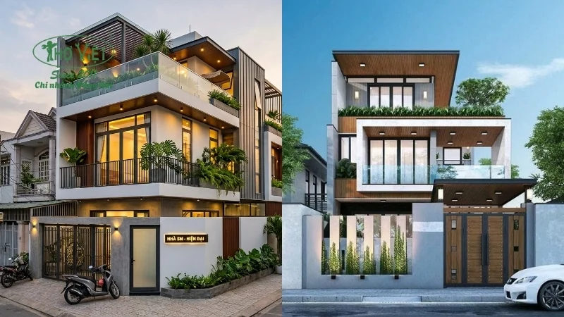 mẫu nhà ống 3 tầng mặt tiền 5m thịnh hành