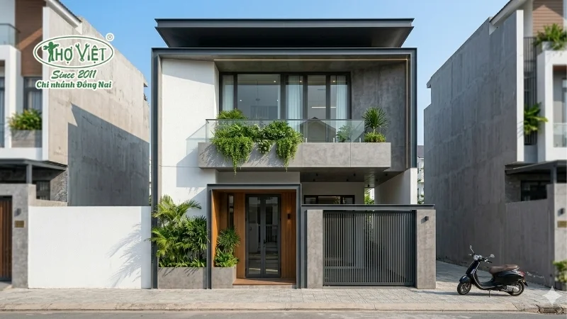 mẫu thiết kế nhà ống 2 tầng 5x20m