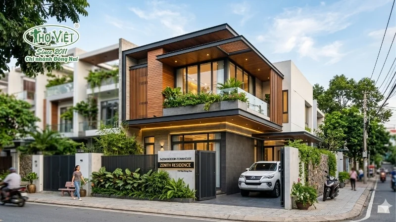 mẫu thiết kế nhà ống 2 tầng 5x20m