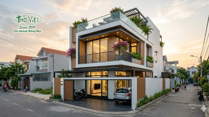 mẫu thiết kế nhà ống 2 tầng 5x20m