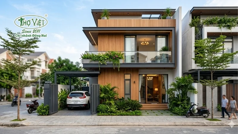 mẫu thiết kế nhà ống 2 tầng 5x20m
