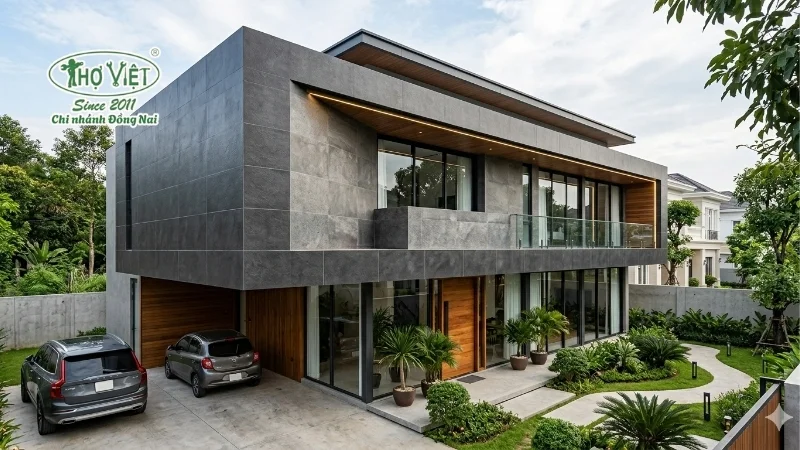 mẫu nhà ốp gạch mặt tiền đẹp