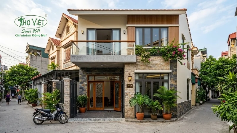 mẫu nhà ốp gạch mặt tiền đẹp