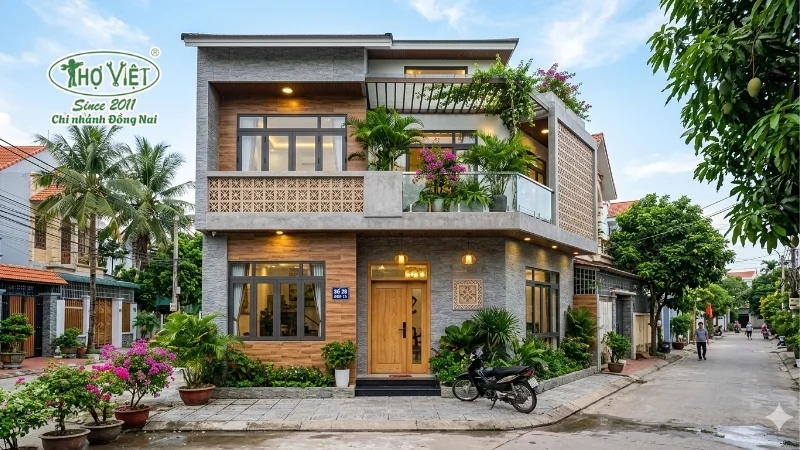 mẫu nhà ốp gạch mặt tiền đẹp