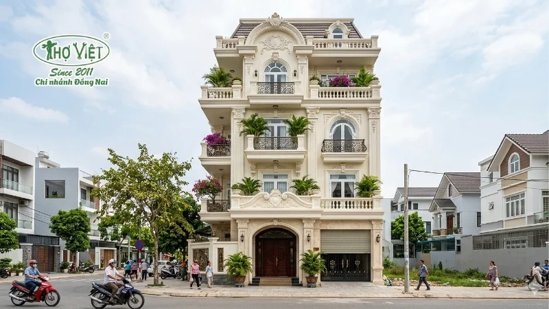 50+ mẫu nhà phố tân cổ điển 4 tầng đẹp cuốn hút 14 mẫu nhà phố tân cổ điển 4 tầng tinh tế