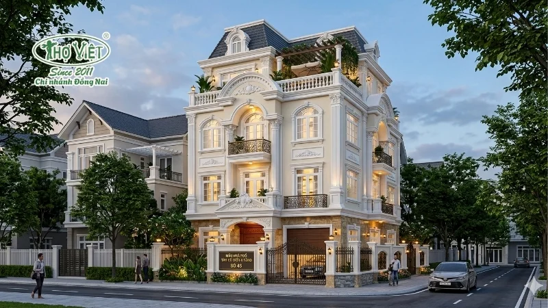 50+ mẫu nhà phố tân cổ điển 4 tầng đẹp cuốn hút 16 mẫu nhà phố tân cổ điển 4 tầng tinh tế