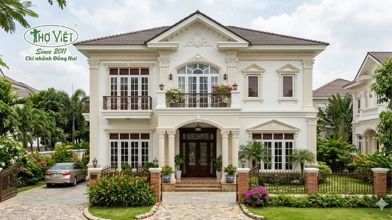 mẫu nhà tân cổ điển 2 tầng được ưa chuộng