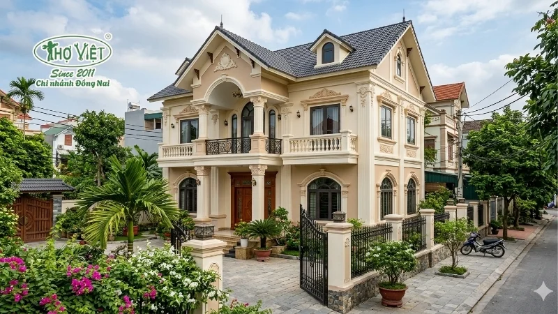 mẫu nhà tân cổ điển 2 tầng được ưa chuộng
