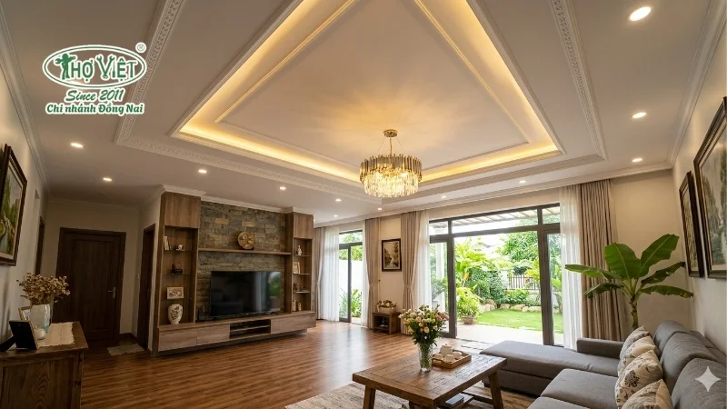 50+ mẫu trần thạch cao phòng khách nhà cấp 4 5 Mẫu trần thạch cao giật cấp sang trọng
