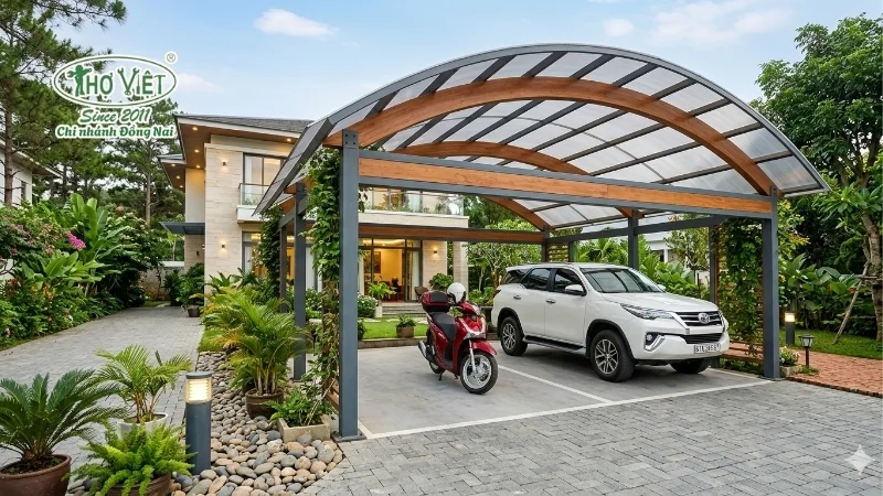 50+ mẫu nhà xe mái vòm đẹp ưa chuộng 9 mẫu nhà xe mái vòm đẹp tiết kiệm chi phí