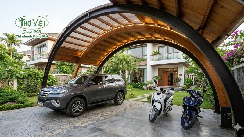50+ mẫu nhà xe mái vòm đẹp ưa chuộng 14 mẫu nhà xe mái vòm đẹp tiết kiệm chi phí