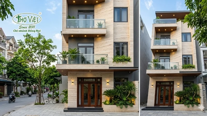 Mẫu ốp đá mặt tiền nhà ống đẹp theo phong cách