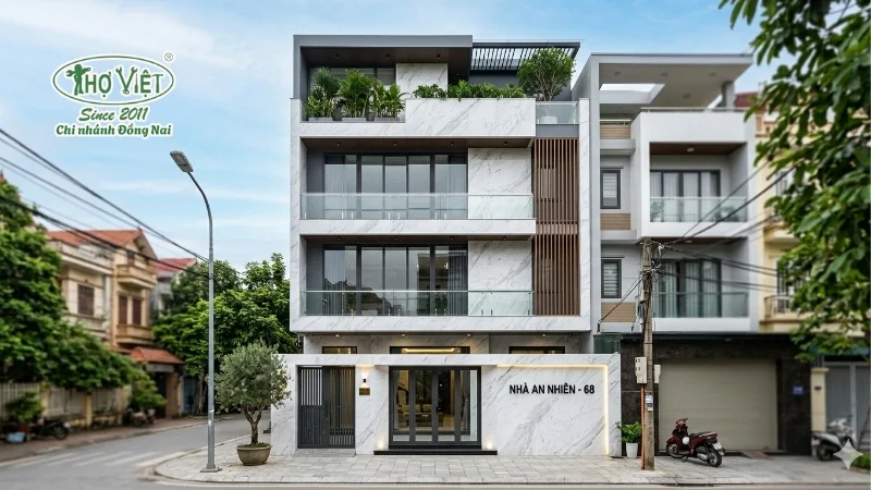 Mẫu ốp đá mặt tiền nhà ống đẹp theo phong cách