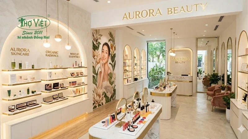 mẫu thiết kế showroom mỹ phẩm đẹp