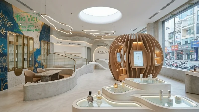 mẫu thiết kế showroom mỹ phẩm đẹp