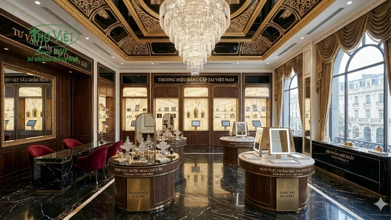 mẫu thiết kế showroom mỹ phẩm đẹp