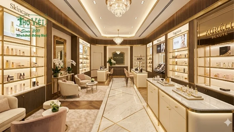mẫu thiết kế showroom mỹ phẩm đẹp