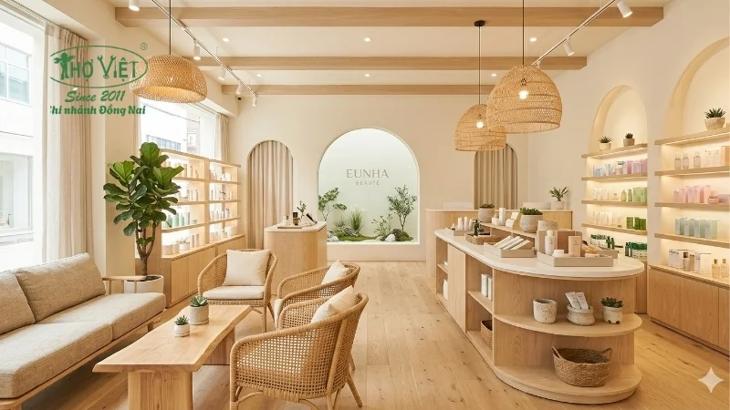 mẫu thiết kế showroom mỹ phẩm đẹp
