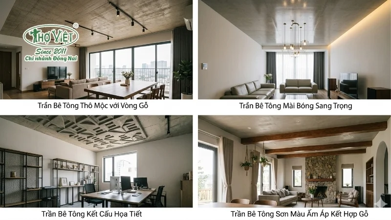 101+ mẫu trần nhà bê tông đẹp và thịnh hành 5 mẫu trần nhà bê tông đẹp theo từng không gian