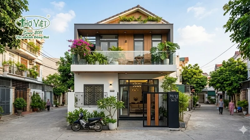 mẫu nhà 1 trệt 1 lầu 5x15 được nhiều người lựa chọn