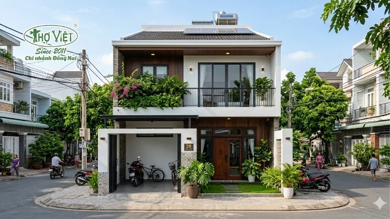 Nhà 1 trệt 1 lầu 5x15 phong cách hiện đại