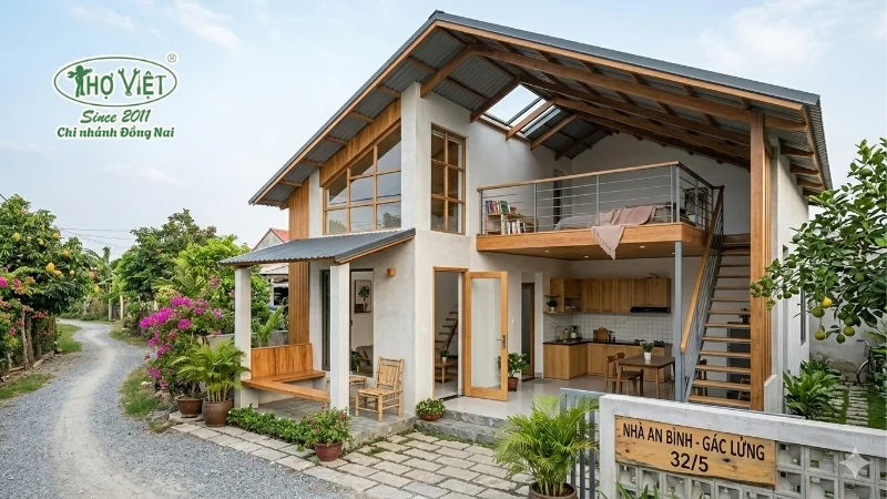 mẫu nhà 1 trệt 1 lửng đẹp cập nhật mới