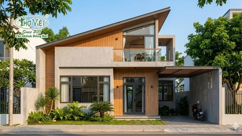 Nhà 1 trệt 1 lửng phong cách hiện đại