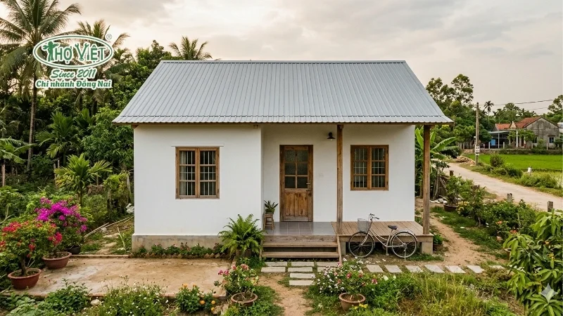 Nhà cấp 4 mái tôn đơn giản