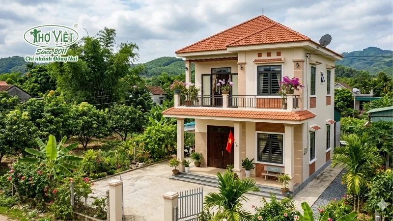 mẫu nhà 2 tầng nông thôn 400 triệu đẹp mới