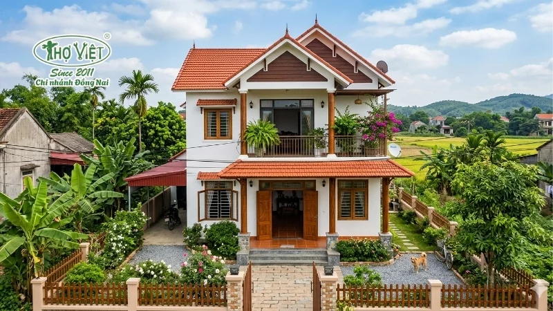 mẫu nhà 2 tầng nông thôn 400 triệu đẹp mới