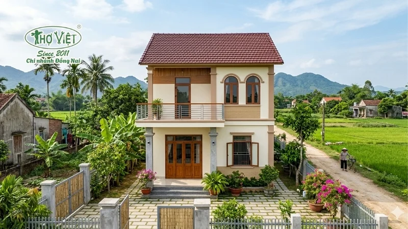 mẫu nhà 2 tầng nông thôn 400 triệu đẹp mới