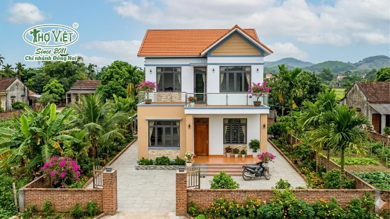 mẫu nhà 2 tầng nông thôn 400 triệu đẹp mới