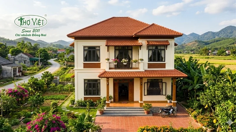 mẫu nhà 2 tầng nông thôn 400 triệu đẹp mới