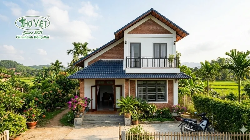 mẫu nhà 2 tầng nông thôn 400 triệu đẹp mới
