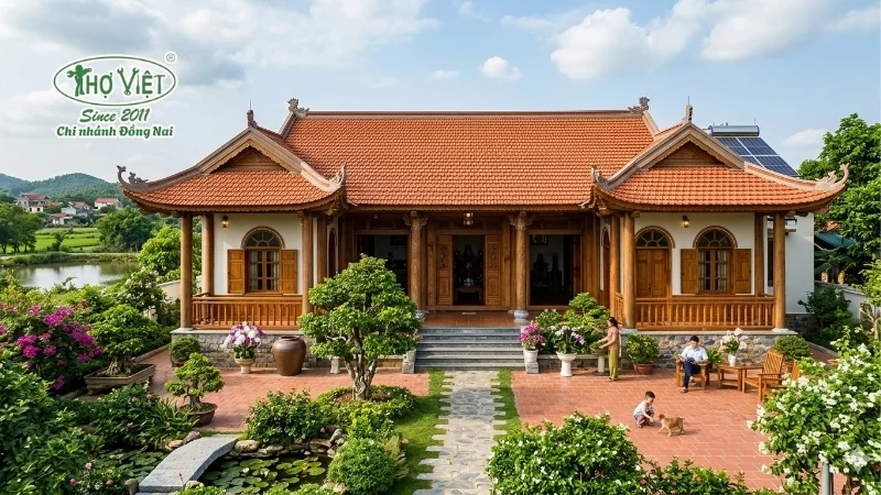 Nhà 5 gian 4 phòng ngủ có sân vườn