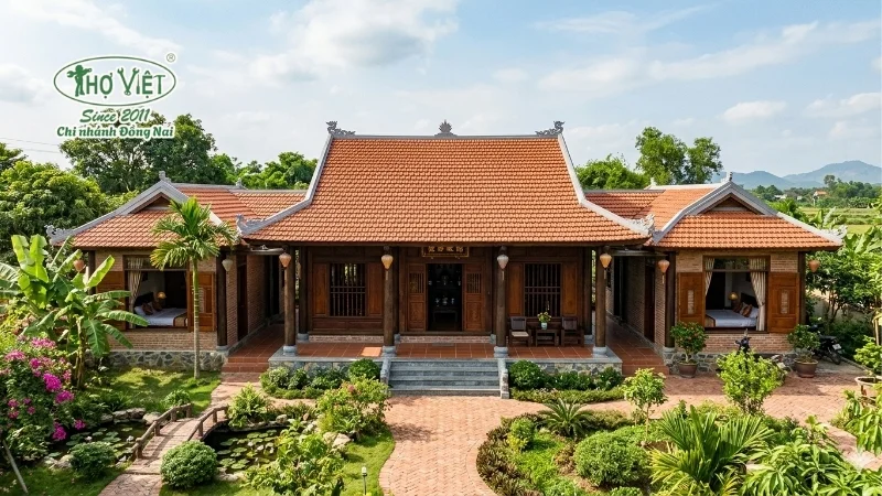 Nhà 5 gian 4 phòng ngủ truyền thống