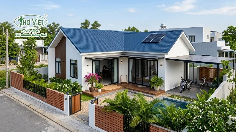mẫu nhà 8x12 1 tầng không gian thoáng đãng