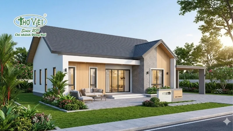 mẫu nhà 8x12 1 tầng không gian thoáng đãng