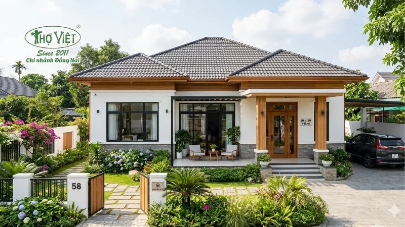 mẫu nhà 8x12 1 tầng không gian thoáng đãng