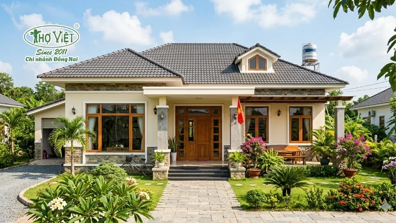 mẫu nhà cấp 4 ngang 10m đẹp hiện đại và tiện nghi