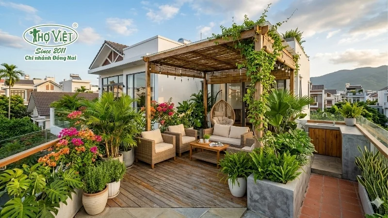 Nhà phố có sân thượng hiện đại