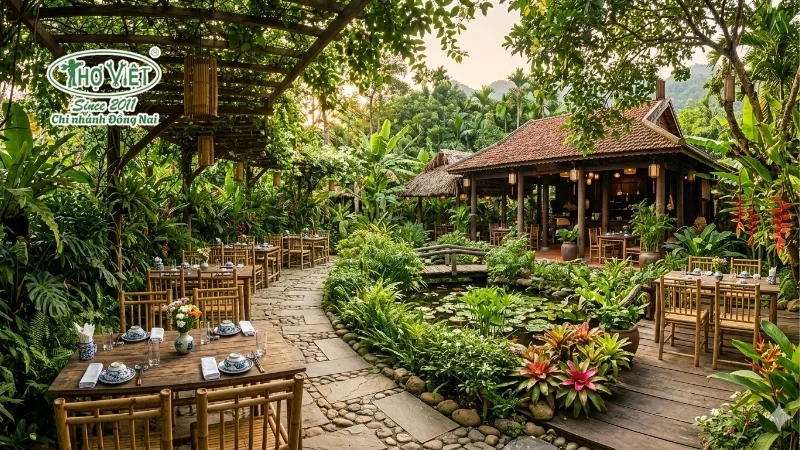 Nhà hàng sân vườn gần gũi thiên nhiên