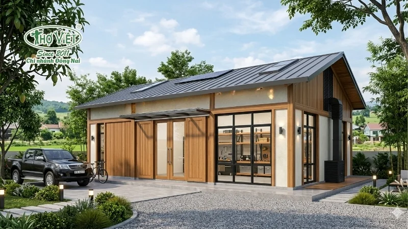 Nhà kho cấp 4 mái tôn đơn giản