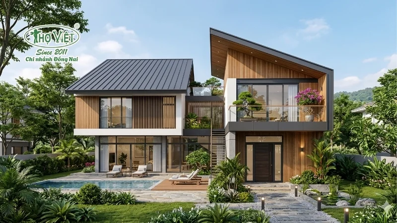 Nhà mái lệch phong cách hiện đại