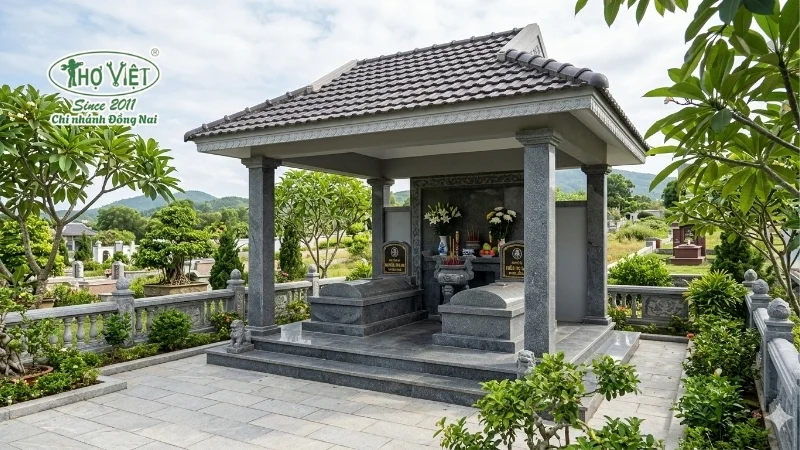 50+ mẫu nhà mồ đơn giản đẹp & trang nghiêm 4 Nhà mồ mái ngói truyền thống